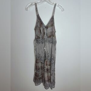 Advance Apparels Plaid Panels Acid Wash Handkerchief Midi Dress, Sz 1X/2X